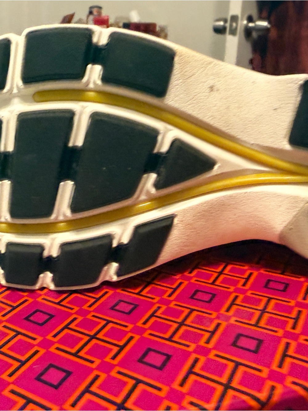Tory Burch Yellow, Purple & Cream Suede Colorblock Sneaker - Picture 6 of 8